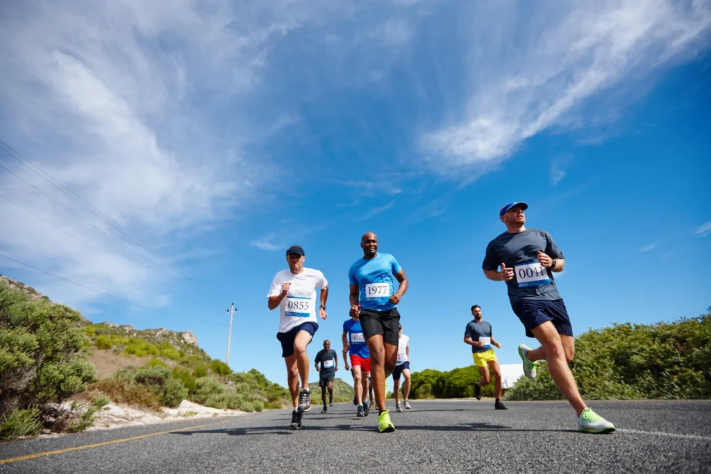runners participating in a road race on